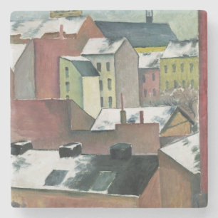Die Kirche von St Mary in Bonn in Snow, 1911 Steinuntersetzer