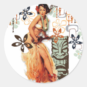 Die Kitsch Bitsch : Aloha Oops! Runder Aufkleber