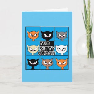 Die Kitty Bunch Pop Art Süße Katze Geburtstagskart Karte