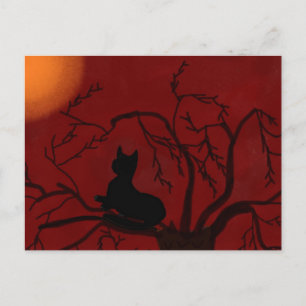 Die Kitty und der Mond Postkarte