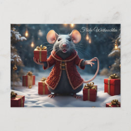 Die kl. Ratte wünscht frohe Weihnachten Postkarte