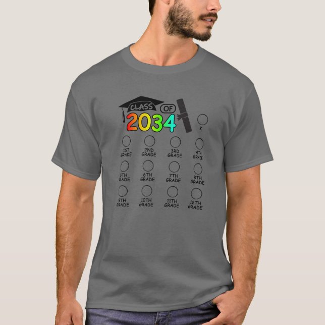 Die Klasse 2034 wächst mit meiner Fläche für das K T-Shirt (Vorderseite)