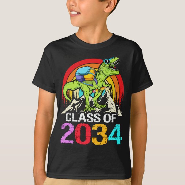 Die Klasse von 2034 wächst mit mir Dinosaurier zur T-Shirt (Vorderseite)