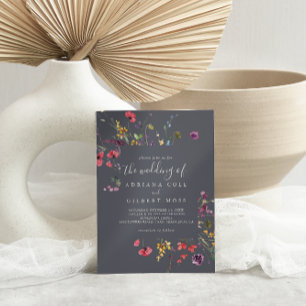 Die klassische Blumenhochzeit der Blüten Einladung