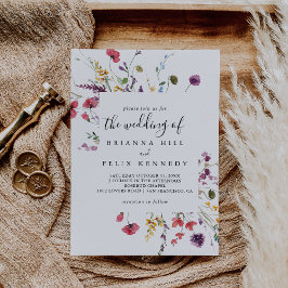 Die klassische, farbenfrohe blumenreiche Hochzeit Einladung