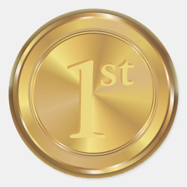 Die klassische Goldmedaille ist individuell einste Runder Aufkleber (Vorderseite)