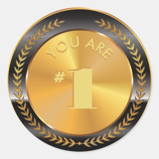 Die klassische Goldmedaille ist individuell einste Runder Aufkleber (Vorderseite)