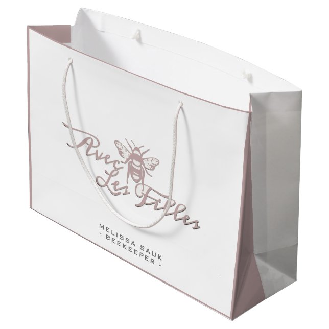 Die klassische Imkerei Collection Tasche Park/Gart Große Geschenktüte (Rückseite Schrägansicht)