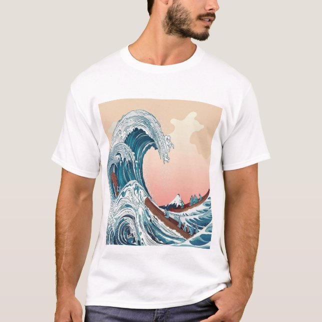 Die klassische japanische Große Welle von Kanagawa T-Shirt (Vorderseite)