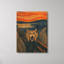 Die klassische Kunstparodie der schreienden Katze,