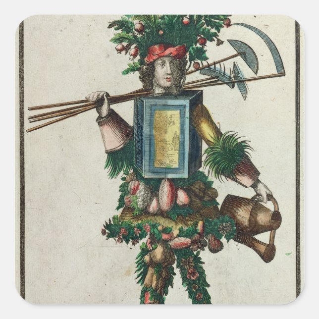 Die Kleidung des Gärtners Quadratischer Aufkleber (Vorderseite)