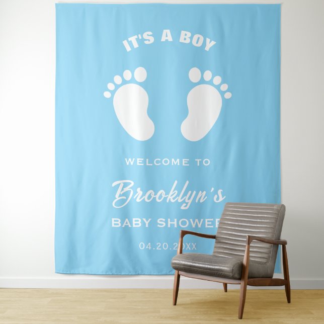 Die kleine blaue Blütendusche im Hintergrund Wandteppich (Beispiel)