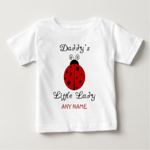 Die kleine Dame des Vatis!  Marienkäfer-Entwurf Baby T-shirt