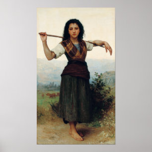 Die kleine Hirtin von Bouguereau Poster