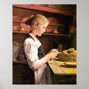 Die kleine Kartoffelschälerin Poster