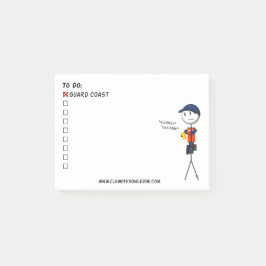 Die kleine Küstenwache Zu-listen auf Post-it Klebezettel