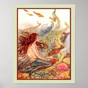 "Die kleine Meerjungfrau" ca. 1920er von Eleanor A Poster