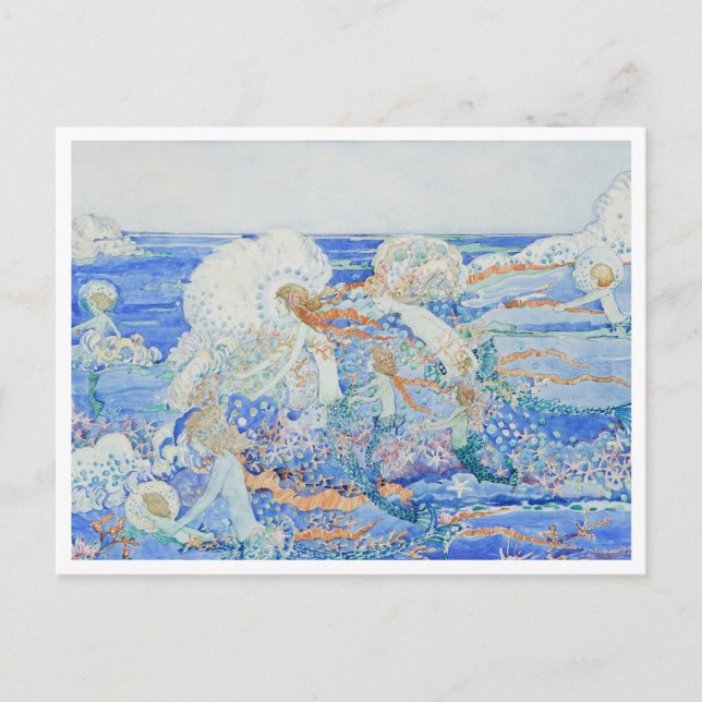 Die kleine Meerjungfrau - Meerjungfrauen spielen i Postkarte (Vorderseite)