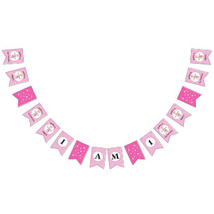 Die kleine rosa Prinzessin zum Geburtstag für sie Wimpelkette