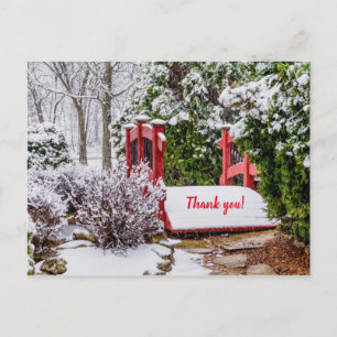 Die kleine rote Brücke Danke, Postcard Postkarte
