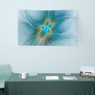 Die kleine Schönheit Moderne Blaue Goldene Fraktal Banner