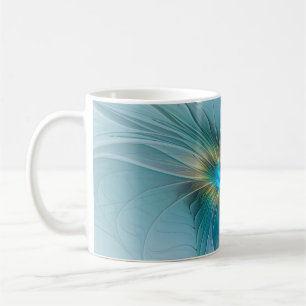 Die kleine Schönheit Moderne Blaue Goldene Fraktal Kaffeetasse