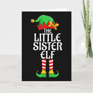 Die kleine Schwester Elf Xmas passende Weihnachtsf Karte