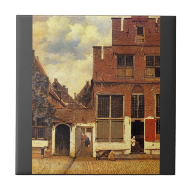 Die kleine Straße durch Johannes Vermeer Fliese (Vorderseite)