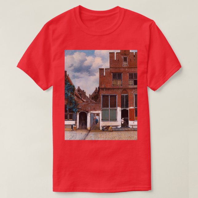 Die kleine Straße Johannes Vermeer T-Shirt (Design vorne)