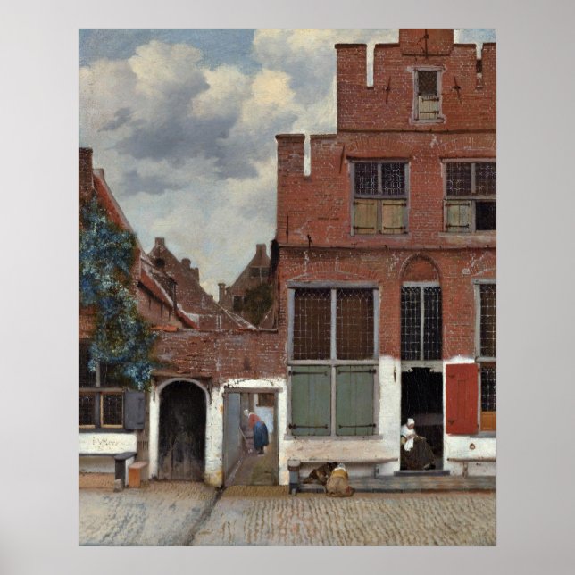 Die kleine Straße von Johannes Vermeer Poster (Vorne)