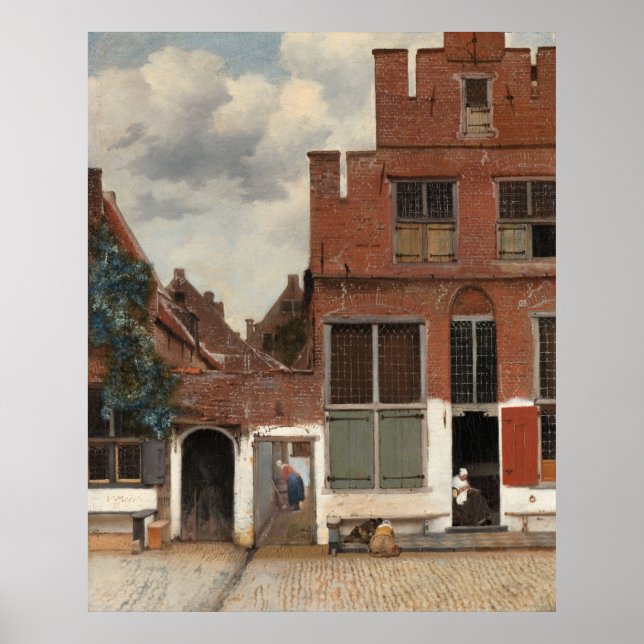 Die kleine Straße von Johannes Vermeer Poster (Vorne)