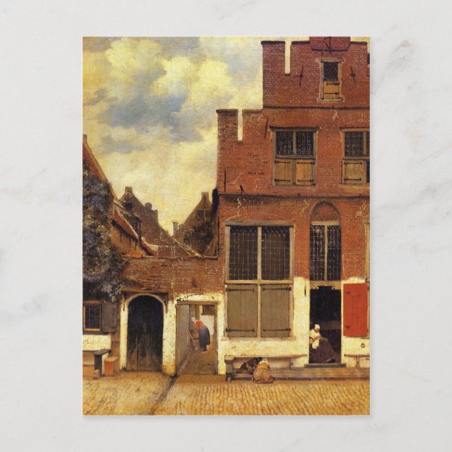 Die kleine Straße von Johannes Vermeer Postkarte (Vorderseite)
