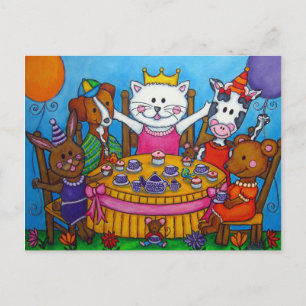 Die kleine Tee-Party-Postkarte Einladungspostkarte