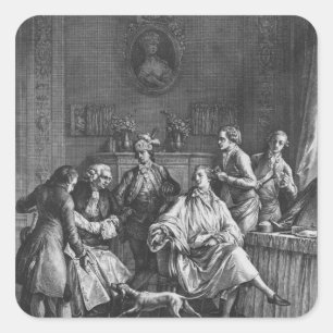 Die kleine Toilette Quadratischer Aufkleber