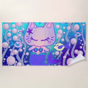 die kleine, überzogene Unterwasser-Kawaii-Katze Me Strandtuch