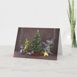Die kleinen Drachen zieren den Baum Dankeskarte