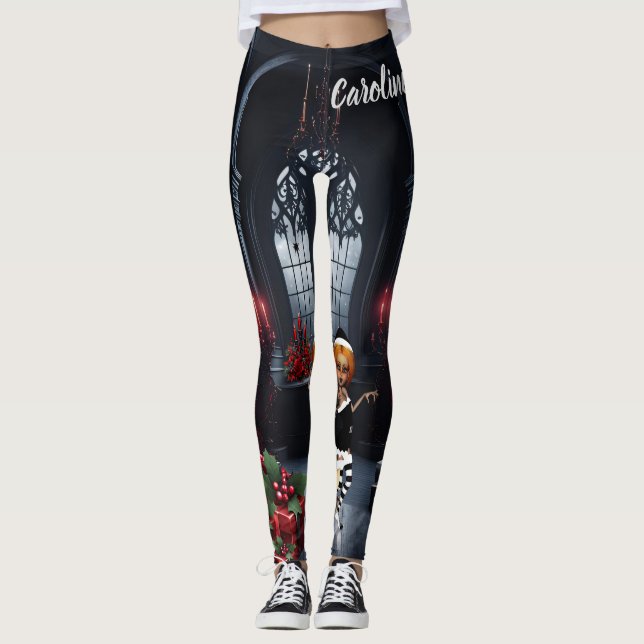 Die kleinen dunklen Elfen feiern Weihnachten Leggings (Vorderseite)