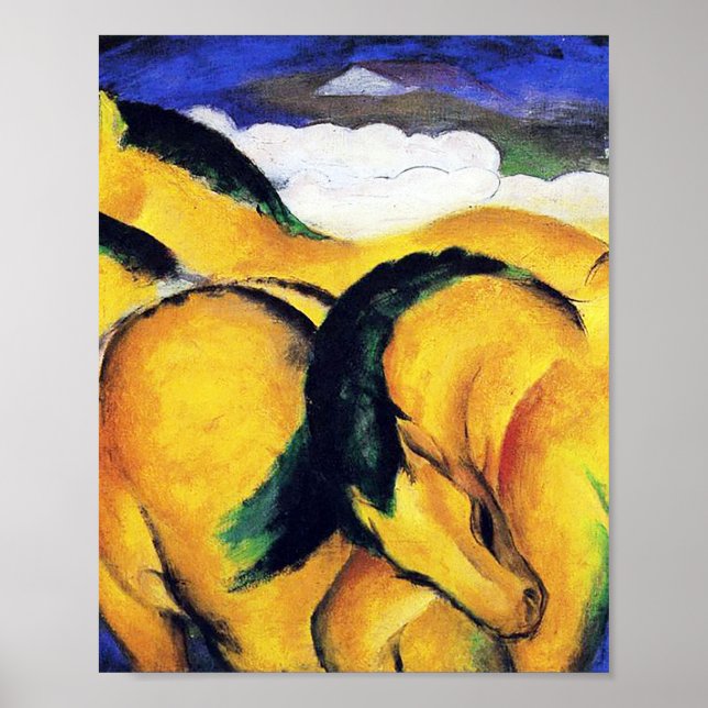 Die kleinen gelben Pferde von Franz Marc Poster (Vorne)