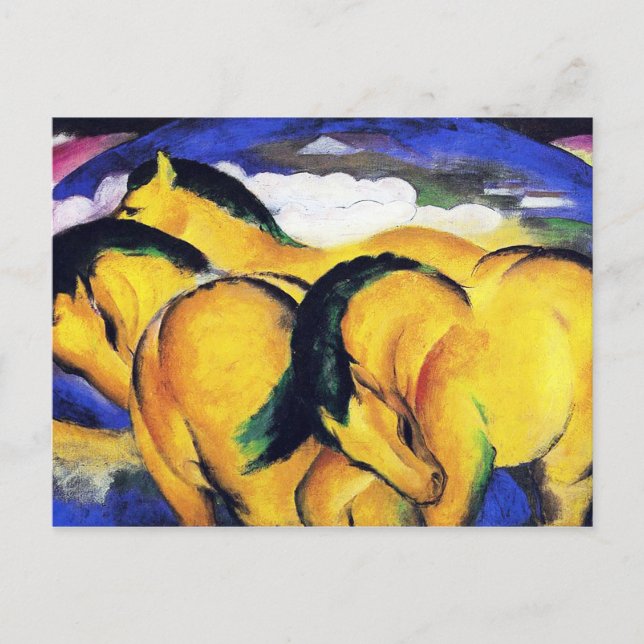 Die kleinen gelben Pferde von Franz Marc Postkarte (Vorderseite)