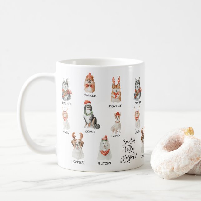 Die kleinen Helfer des Weihnachtsmanns, Hunde Rent Kaffeetasse (Mit Donut)