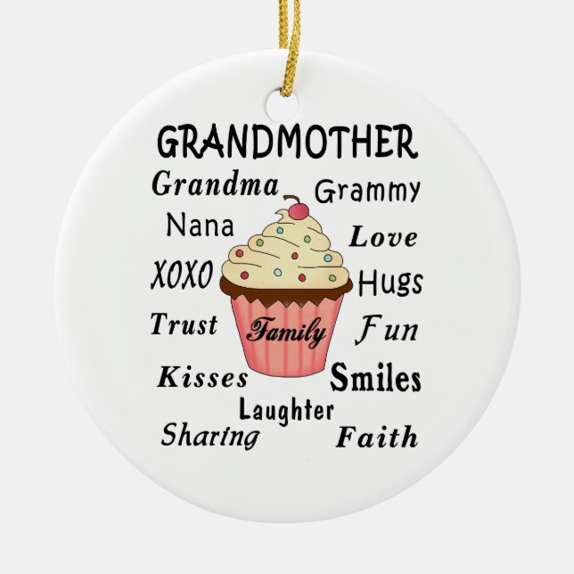 Die kleinen Kuchen der Großmutter für Großmütter Keramikornament (Vorne)