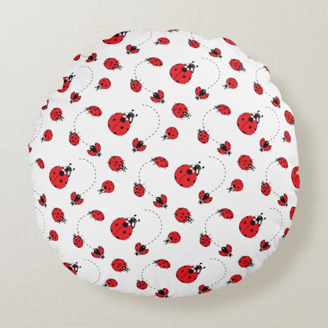 Die kleinen Ladybugs Rundes Kissen (Vorderseite)