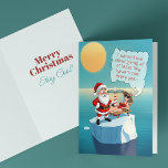 Die Klimakrise am Nordpol Funny Christmas Card Feiertagskarte<br><div class="desc">**Klimakrise an der Nordpol Funny Funny Funny Funny Weihnachts Grußkarte** Die Vorderseite dieses Klimaschutzkomödias mit gefalteten Weihnachtskarten zeigt Santa & Mrs. Claus, die allein auf einem der letzten Reste der geschmolzenen Nordpolarkappe sitzt, wo einst ihre Zuhause (und der Santa's Workshop) stand. Der gesamte Text auf dieser Karte ist Vorlagenstil. Es...</div>