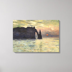 Die Klippe Etretat, Sonnenuntergang durch Claude Leinwanddruck