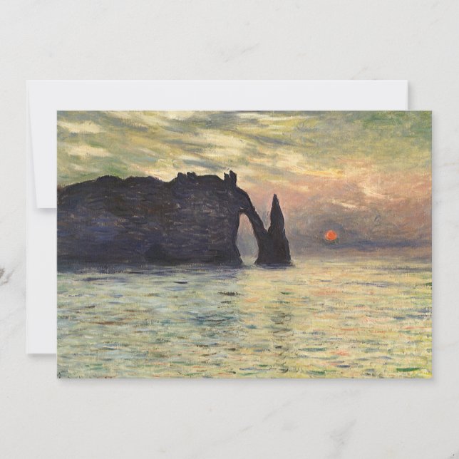 Die Klippe Etretat, Sonnenuntergang von Claude Mon (Vorderseite)