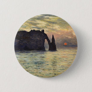 Die Klippe Etretat, Sonnenuntergang von Claude Mon Button