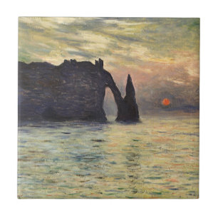 Die Klippe Etretat, Sonnenuntergang von Claude Mon Fliese