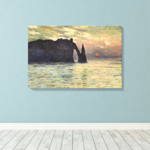 Die Klippe Etretat, Sonnenuntergang von Claude Mon Leinwanddruck