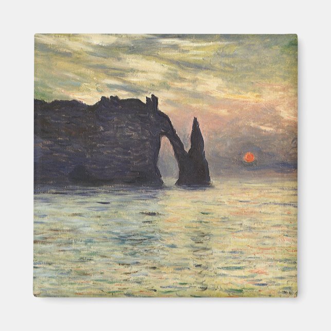 Die Klippe Etretat, Sonnenuntergang von Claude Mon Magnet (Vorne)