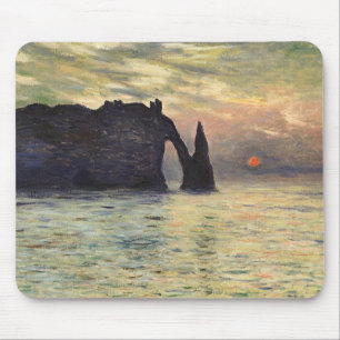 Die Klippe Etretat, Sonnenuntergang von Claude Mon Mousepad